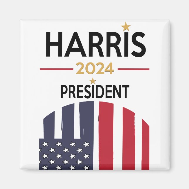 Imán Stars and Stripes Harris para el Rótulo del presid (Frente)