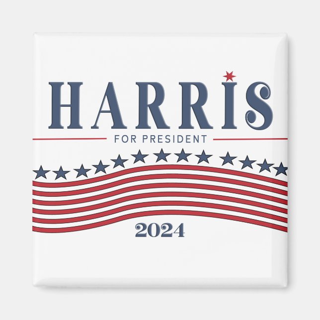 Imán Stars and Stripes Harris para el Rótulo del presid (Frente)