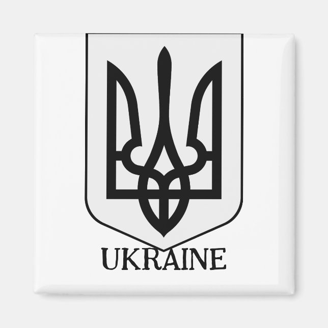Imán State Coat of Arms of Ukraine Minimalist Art (Frente)