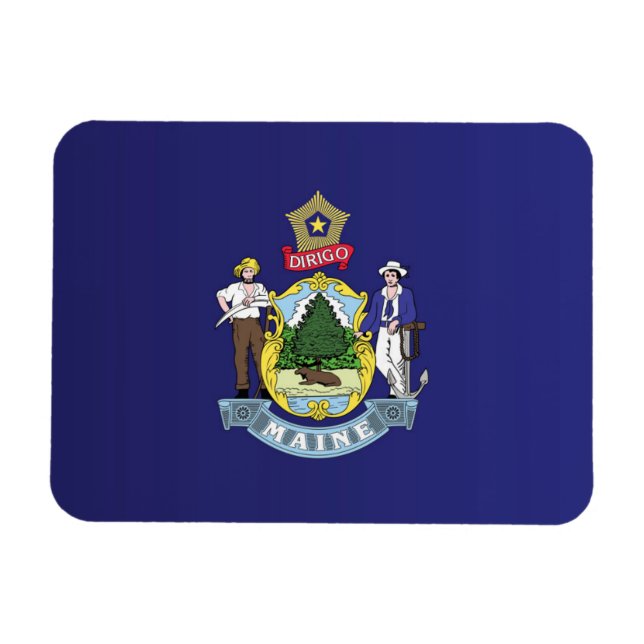 Imán State Flag of Maine, USA (Horizontal)