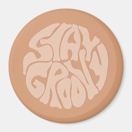 Imán Stay Groovy Retro Beige