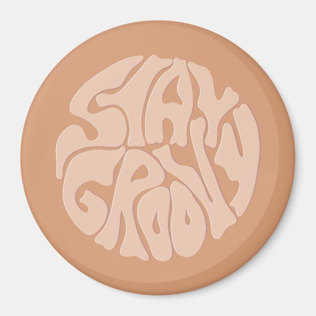 Imán Stay Groovy Retro Beige (Frente)