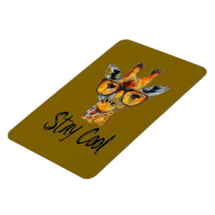 Imán Stay Guay - Giraffe con Ilustracion de gafas de so