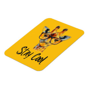 Imán Stay Guay - Giraffe con Ilustracion de gafas de so