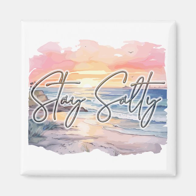 Imán Stay Salty Sunset Beach Magnet (Frente)