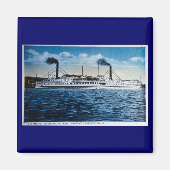 Imán Steamers Ticonderoga y Vermont, Burlington, VT (Frente)