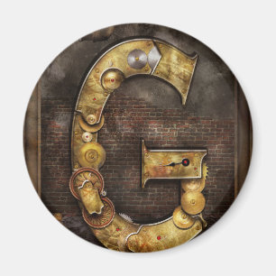 Imán Steampunk - Alfabeto - G es para Engranajes