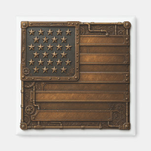 Imán Steampunk American Flag.