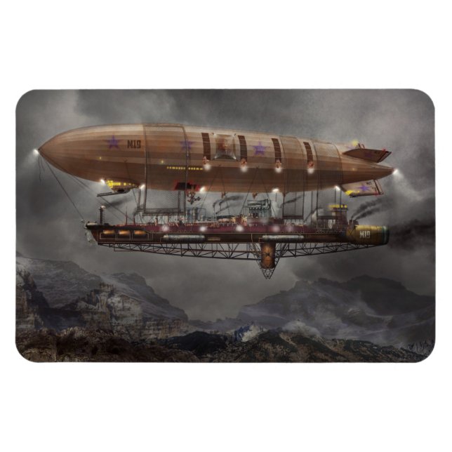 Imán Steampunk - Dirigible - Aeronave Maximus (Horizontal)