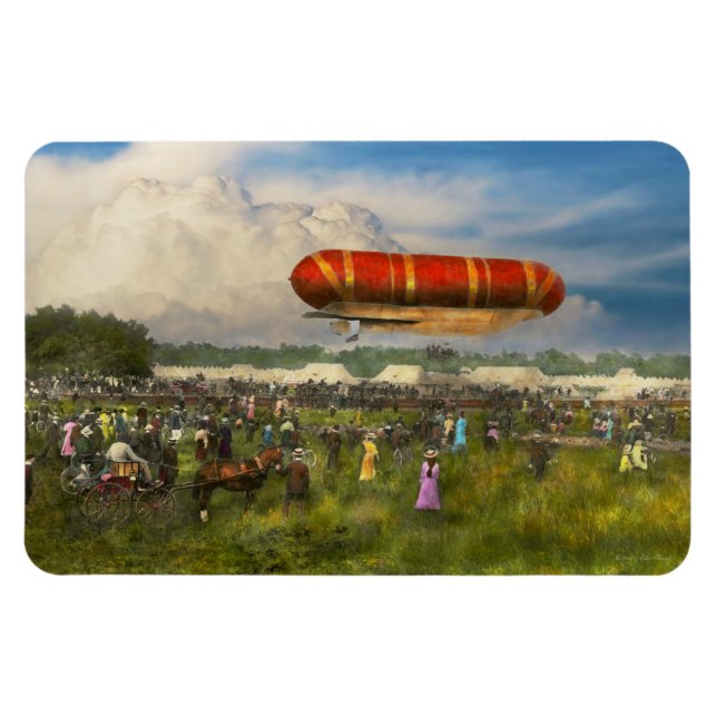Imán Steampunk - Dirigible - Lanzamiento Nulli Secundus (Horizontal)