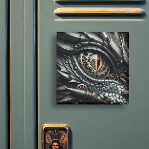 Imán Steampunk Dragon Oye Closeup Ai Art