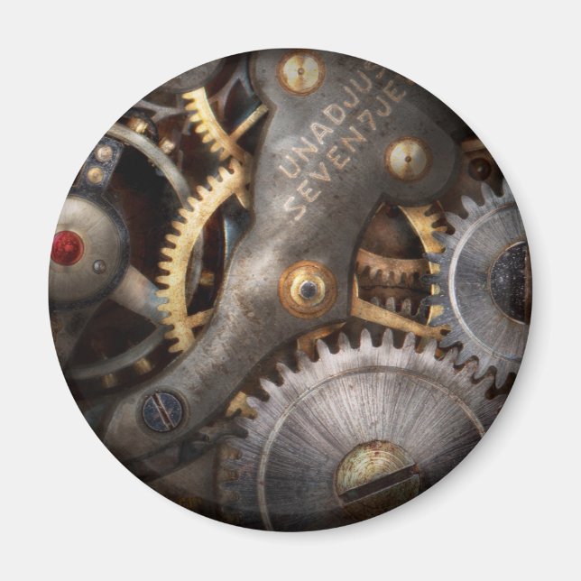Imán Steampunk - Engranajes - Horología (Frente)