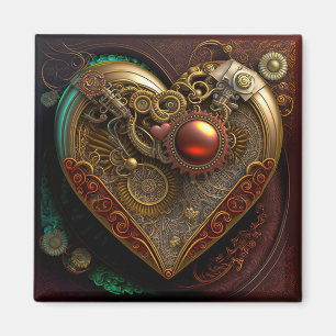 Imán Steampunk Heart Magnet