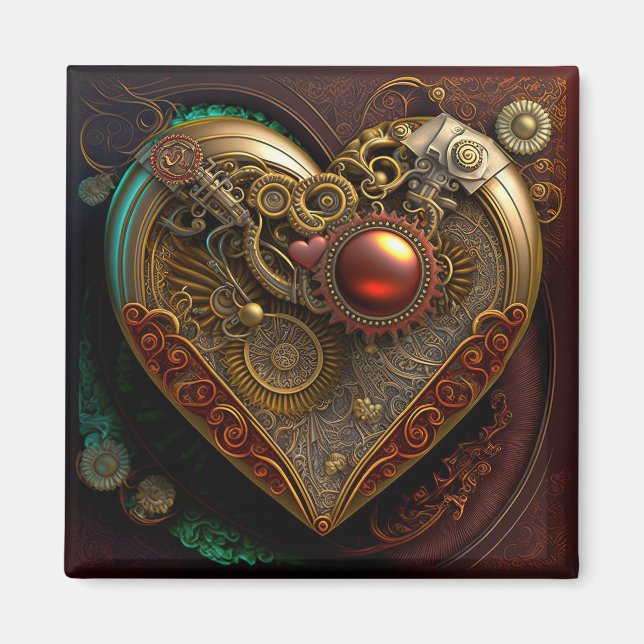 Imán Steampunk Heart Magnet (Frente)