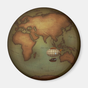 Imán Steampunk Hemisphere Mapa del hemisferio este Aero