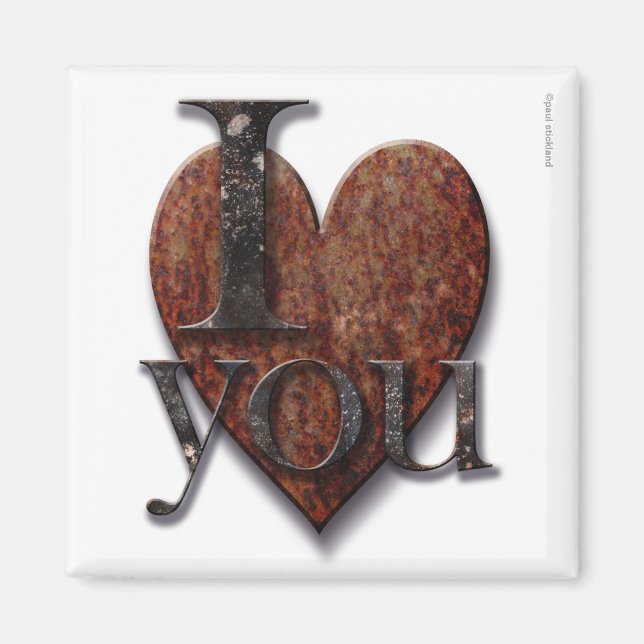 Imán Steampunk I Love You Valentine (Frente)