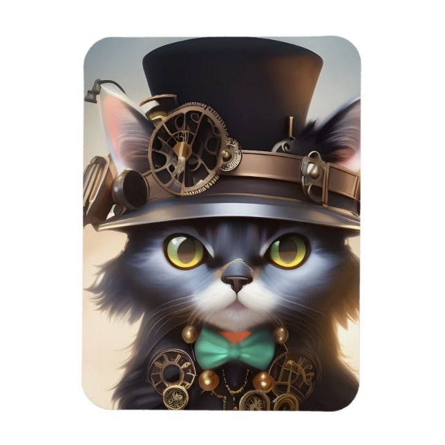 Imán Steampunk Kitten (Vertical)