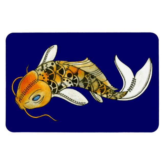 Imán Steampunk Koi Premium Flexi Magnet (Horizontal)