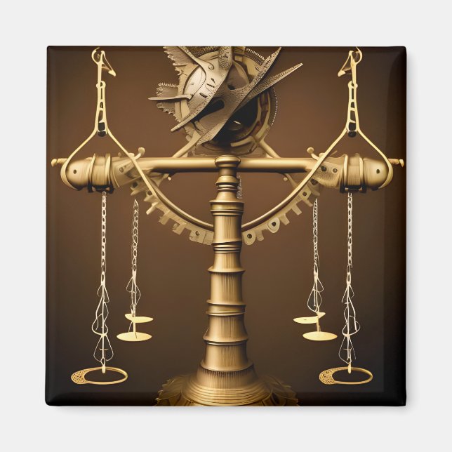 Imán Steampunk Libra (Frente)