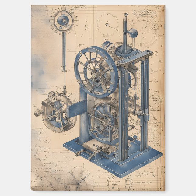Imán Steampunk Machinery Junk Journal Page (Anverso)