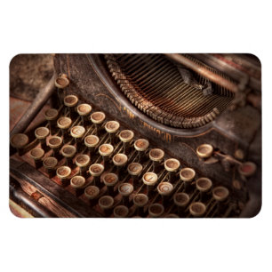 Imán Steampunk - Máquina de escribir - Demasiado cansad