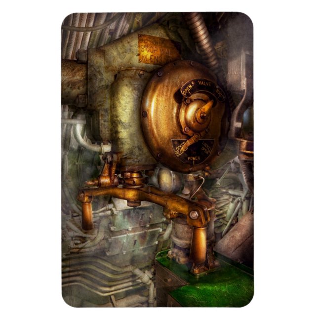 Imán Steampunk - Naval - Cerrar la válvula (Vertical)