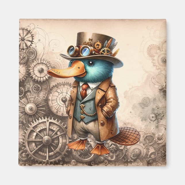 Imán Steampunk Platypus Magnet (Frente)