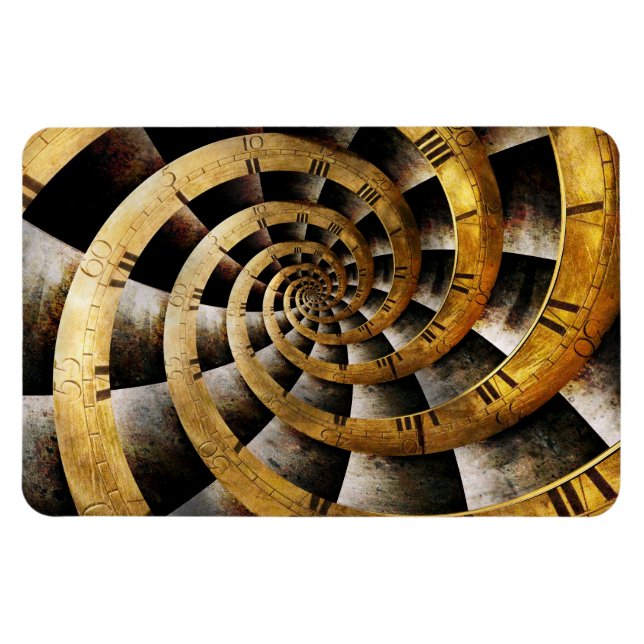 Imán Steampunk - Reloj - El flujo del tiempo (Horizontal)
