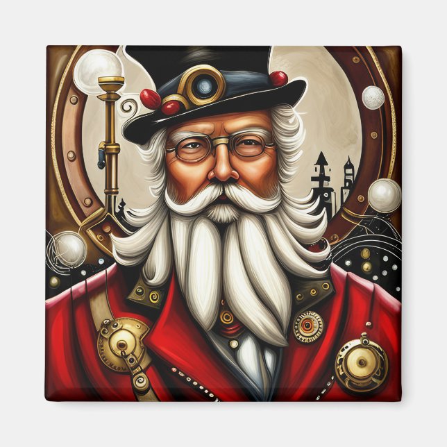 Imán Steampunk Santa (Frente)
