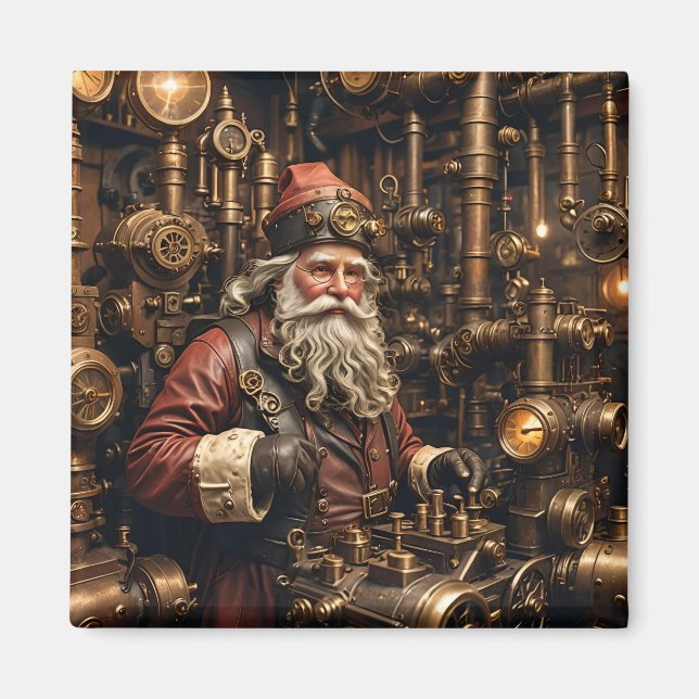 Imán Steampunk Santa Magnet (Frente)