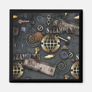 Imán Steampunk, scrapbooking