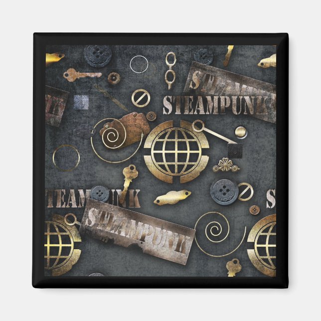 Imán Steampunk, scrapbooking (Frente)