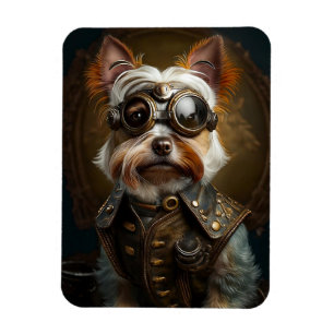 Imán Steampunk Yorkie Magnet