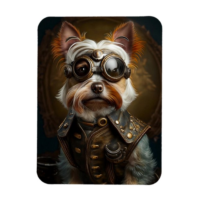 Imán Steampunk Yorkie Magnet (Vertical)