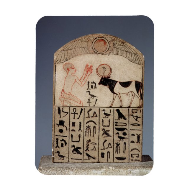 Imán Stela al toro Apis (caliza pintada) (Vertical)