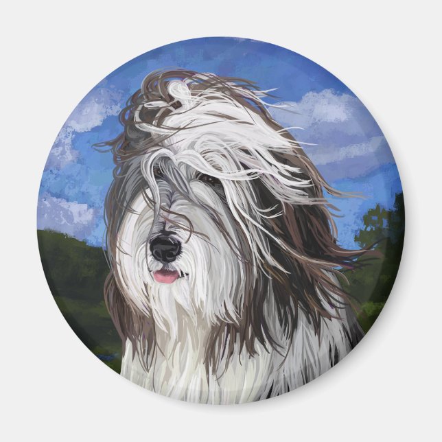 Imán Stella el perro pastor inglés (Frente)