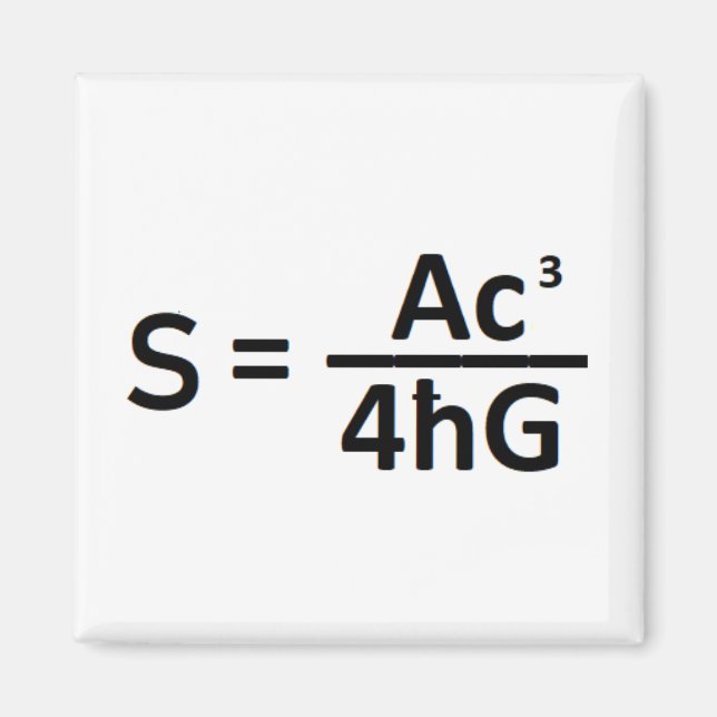 Imán Stephen Hawkin Black Hole Entropy Fórmula Magnet (Frente)
