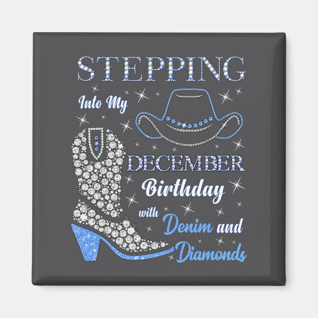 Imán Stepng Into My December Birthday With Denim And Di (Frente)
