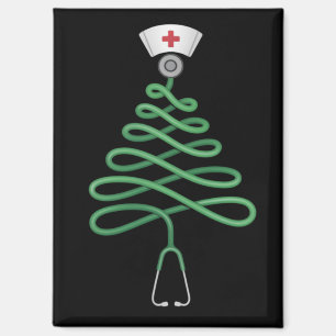 Imán Stethoscope árbol de Navidad enfermera Scrub Xmas 