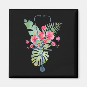 Imán Stethoscope Flores Tropicales Summer Aloha Hawaii