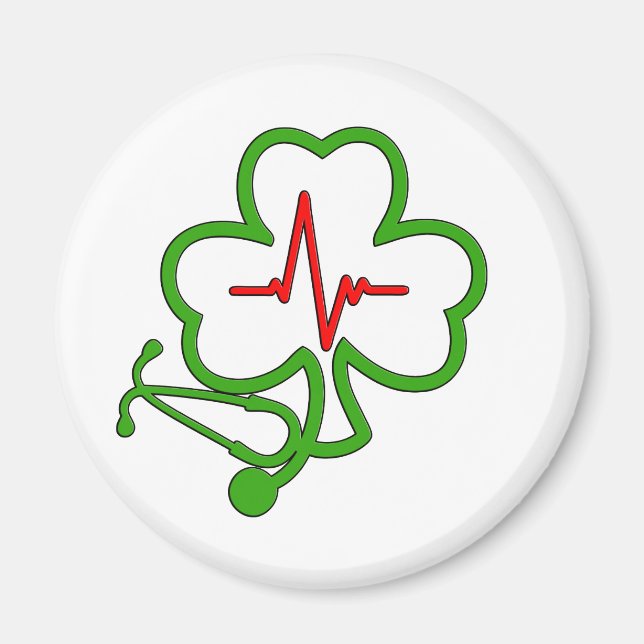 IMÁN STETHOSCOPE SHAMROCK CON HEARTBEAT (Frente)