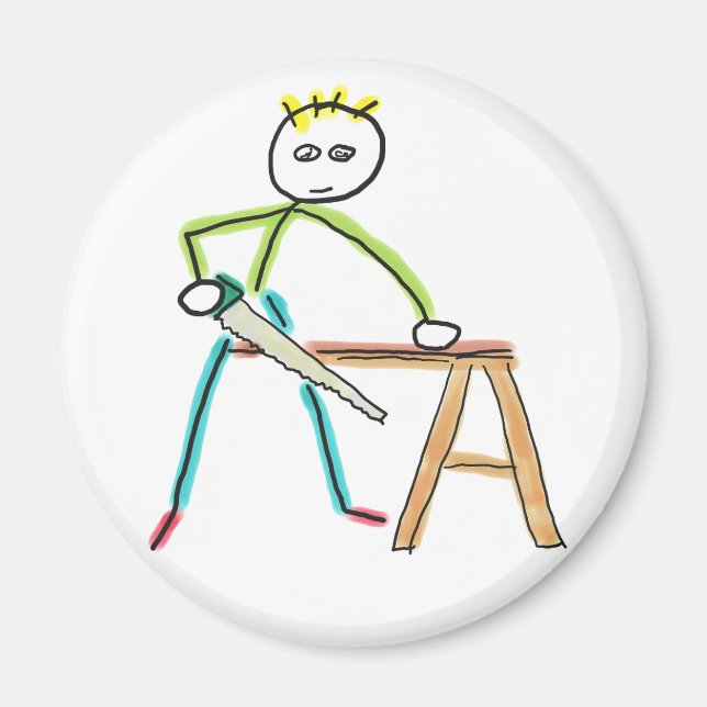 Imán Stickman de Carpintería (Frente)