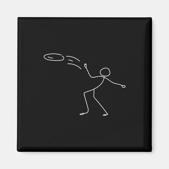 Imán Stickman divertido jugador de golf de disco amante (Frente)