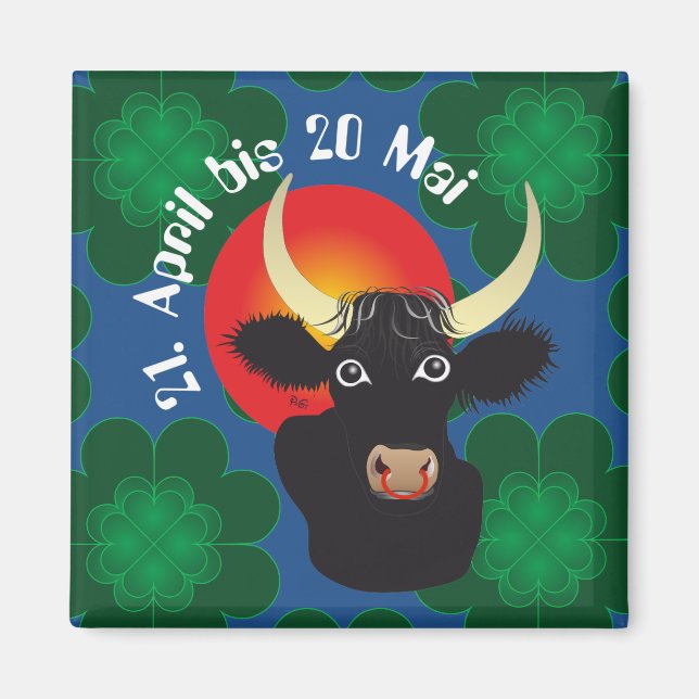 Imán Stier 21. Abril bis 20. Mai Magnet (Frente)