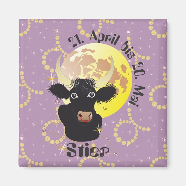 Imán Stier 21. Abril bis 20. Mai Magnet (Frente)
