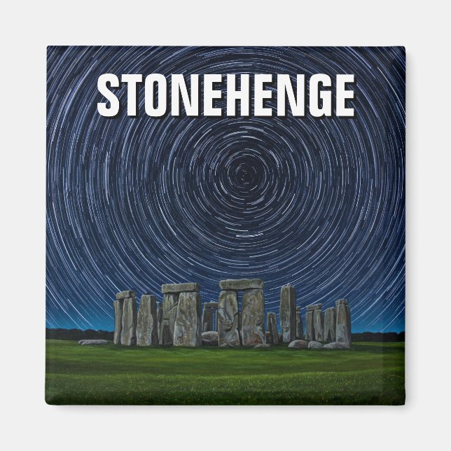 Imán Stonehenge Inglaterra Reino Unido Startrails (Frente)