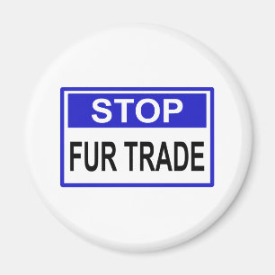 Imán Stop Fur Trade Blue sign
