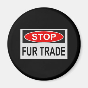 Imán Stop Fur Trade Sign red
