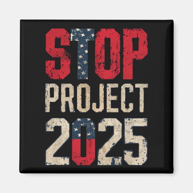Imán Stop Project 2025 Trump Biden Vintage (Frente)