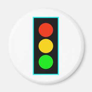 Imán Stoplight with Light Blue Border